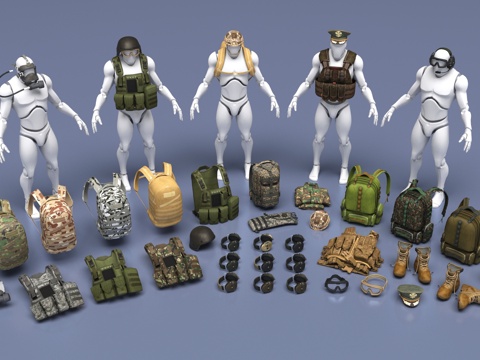  衣服和包3d模型 