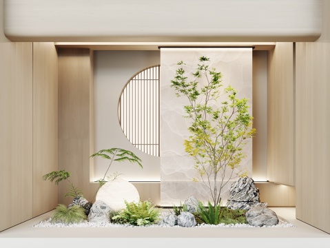  现代景观 室内景观 景观造景 景观小品su模型 