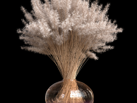  现代花瓶花艺 干花3d模型 