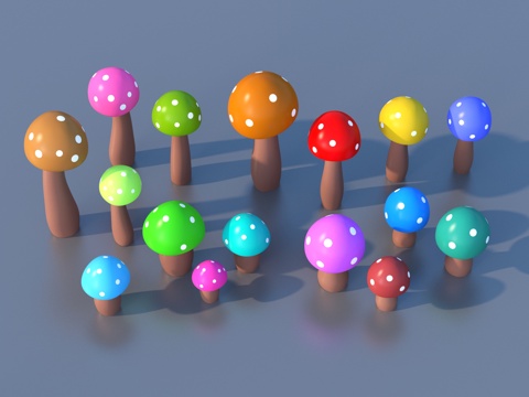  卡通蘑菇 蘑菇3d模型 