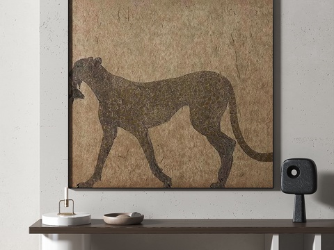  现代，中古，抽象，轻奢，复古，油画，装饰画3d模型 