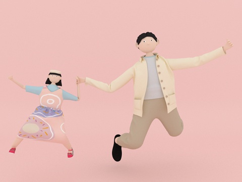  人物 卡通3d模型 