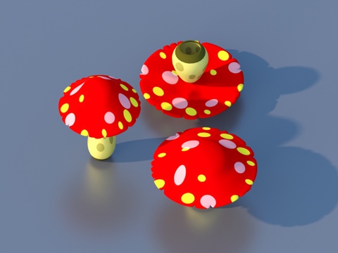  蘑菇 卡通蘑菇3d模型 