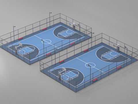  篮球场3d模型 