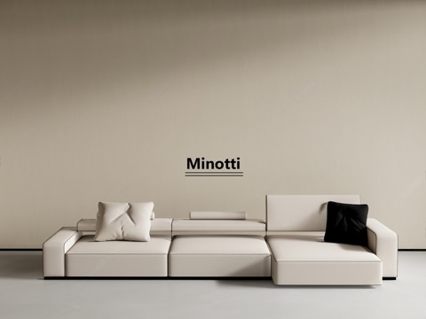  现代多人沙发 minotti沙发 多人沙发 转角沙发3d模型 