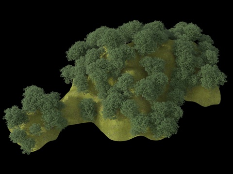  现代外景山 山体 景观山 全模山 鸟瞰山 微地形 草坡 自然3d模型 