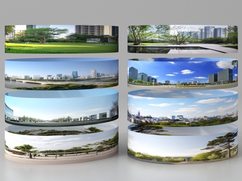  环绕背景 城市背景 绿植背景 森林外景 外景景观3d模型 