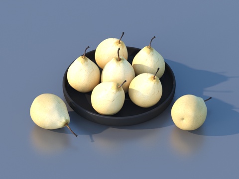  梨 鳄梨 鸭梨 香梨 果盘3d模型 