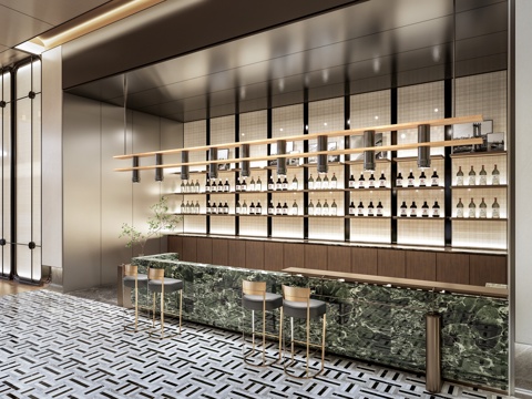  现代餐厅吧台 酒店吧台 茶吧台 酒吧台su模型 