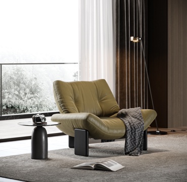  MINOTTI 现代休闲椅 沙发椅 单人沙发 EMMI休闲椅3d模型 