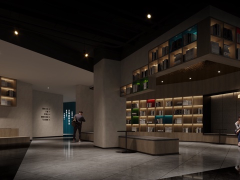  现代书店su模型 