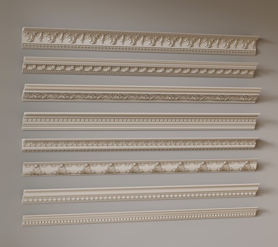  法式线条 石膏线3d模型 