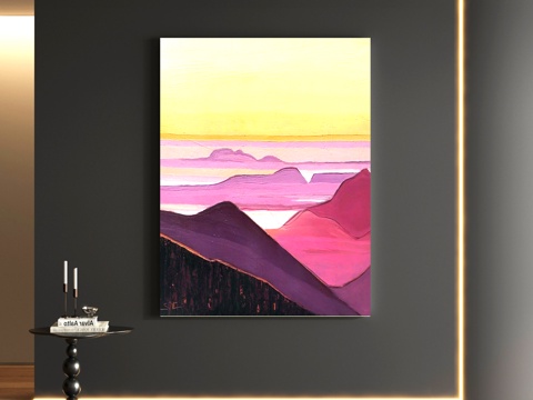  现代风景装饰画3d模型 