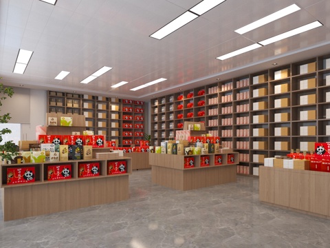  现代文创商店3d模型 