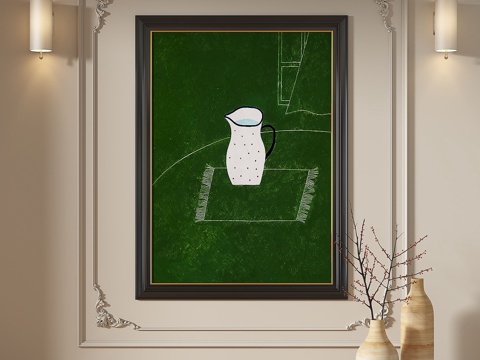  法式，现代，简约，抽象，复古，中古，轻奢，装饰画3d模型 