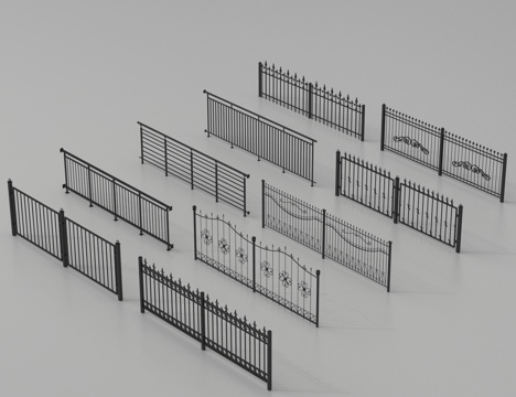 中式栅栏 护栏 围栏 栏杆3d模型 