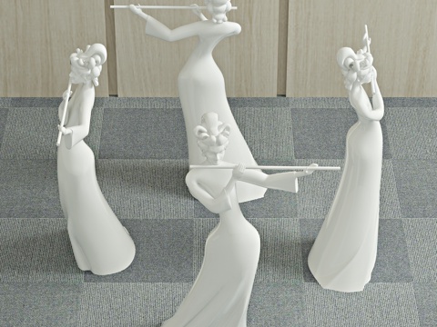  现代石膏雕塑 雕像 装饰品3d模型 