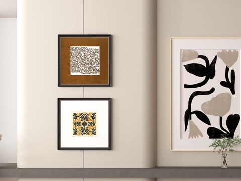  现代艺术画装饰画 室内软装 墙面装饰 挂画搭配 现代挂画3d模型 