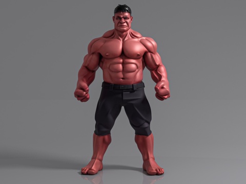  猛男肌肉男战士 威猛先生 手办玩偶 公仔玩具 雕塑雕像 卡通3d模型 