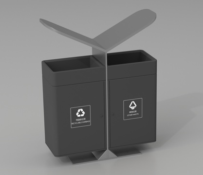  市政垃圾桶3d模型 