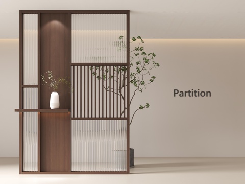  隔断 屏风 玄关 屏风隔断 玄关隔断su模型 