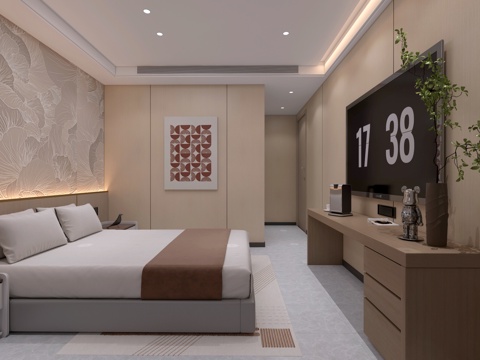  现代/简约/酒店客房/公寓3d模型 