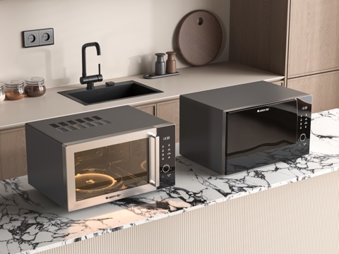  现代微波炉3d模型 