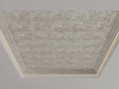  现代天花吊顶3d模型 