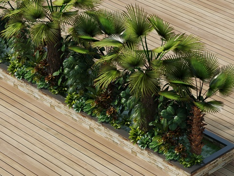  绿植花箱盆栽3d模型 