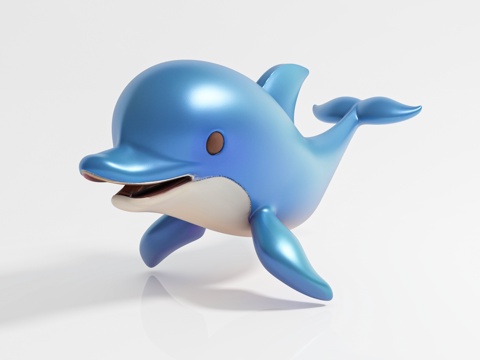  卡通海豚海洋生物 卡通动漫 美陈道具 展览展示 活动氛围 场3d模型 