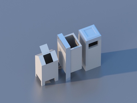  回收桶 垃圾桶 小品3d模型 