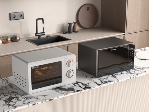  现代微波炉3d模型 
