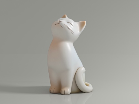  卡通猫咪可爱萌宠 猫咪摆件 猫咪雕塑 雕塑摆件 手办公仔 玩3d模型 