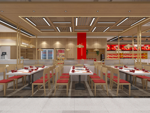  210㎡串串香火鍋店施工圖cad施工圖 