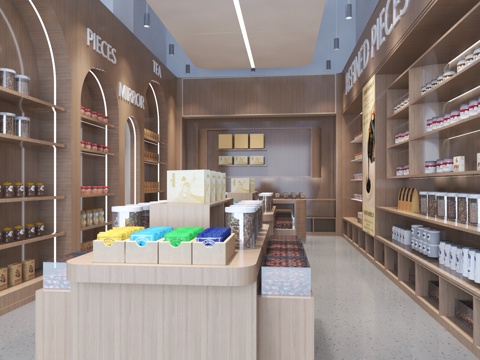  现代文创商店3d模型 