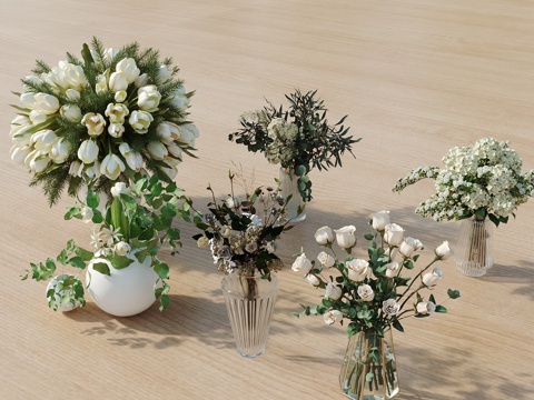  绿植花箱盆栽3d模型 