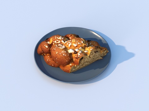  面包 饼干 大饼 食物su模型 