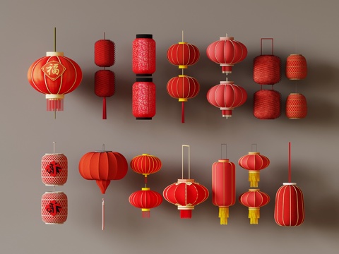  吊灯 灯笼su模型 