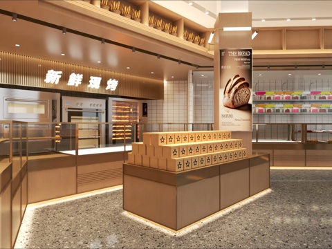  烘焙店3d模型 