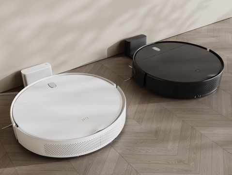  现代扫地机器人3d模型 
