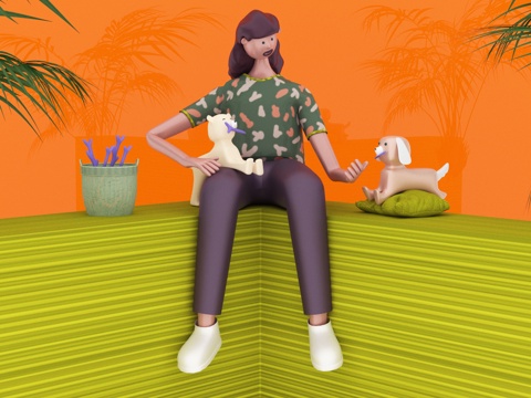  人物 卡通3d模型 
