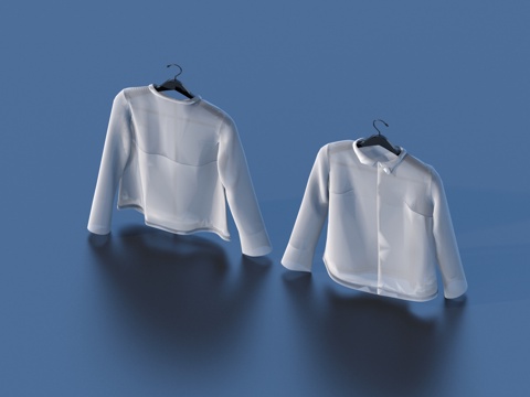  衣服 服装 衬衫su模型 
