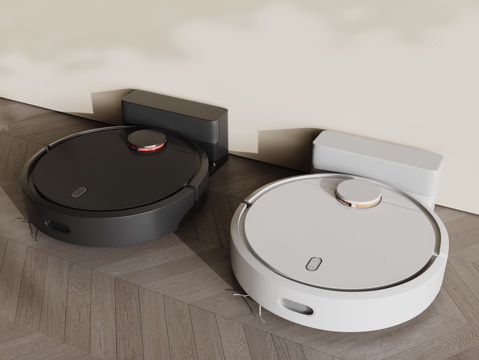  现代扫地机器人3d模型 