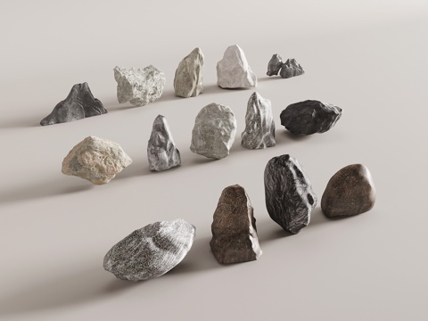  石头 现代石头 石块 岩石 景观石头3d模型 