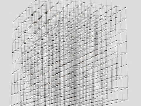  现代极简网格吊灯3d模型 