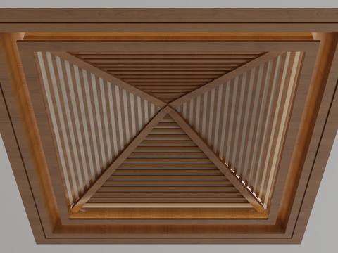  新中式天花吊顶3d模型 