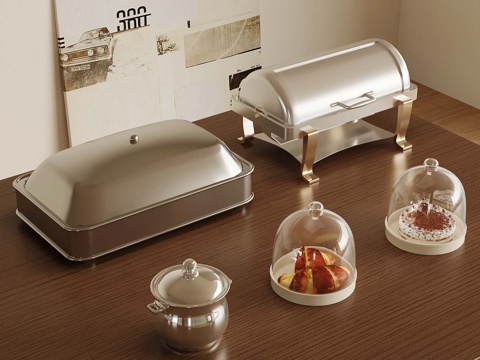  现代餐具 布菲炉 餐具炉 托盘3d模型 