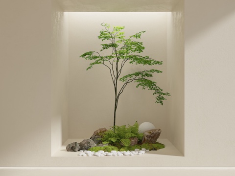  现代室内景观 现代景观造景 景观小品 庭院景观 庭院小品 景3d模型 