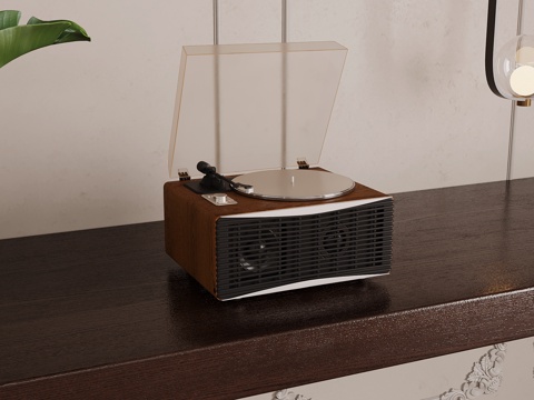  音响 复古留声机su模型 