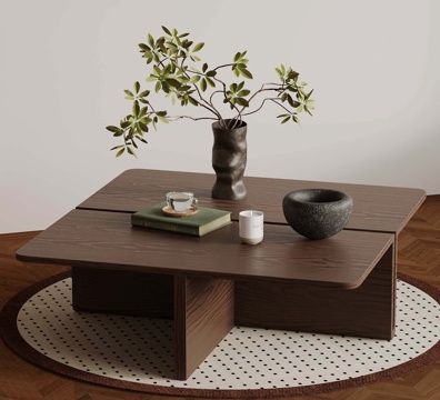  中古风茶几 边几su模型 